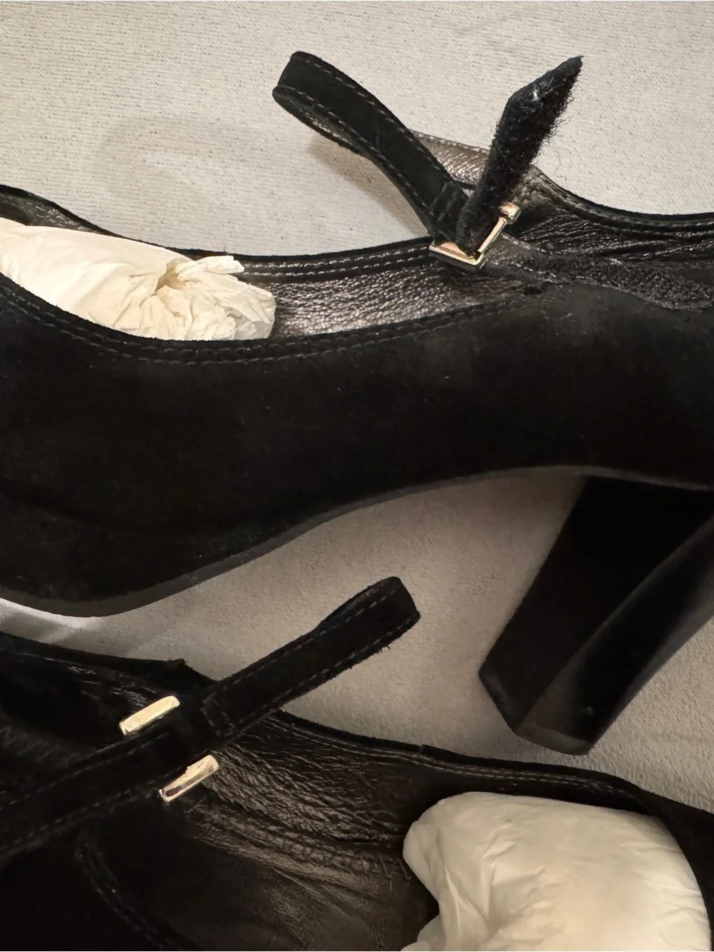 Vigotti Black Suede Mary Jane Heel